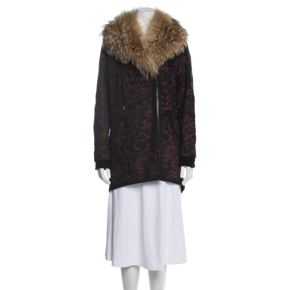 Veronica Beard Printed Faux Fur Coat (Removable Fur)